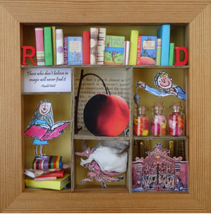Roald Dahl Storytelling Box focusing on classic children's stories including Fantastic Mr Fox, Matilda, Charlie and the Chocolate Factory and James and the Giant Peach