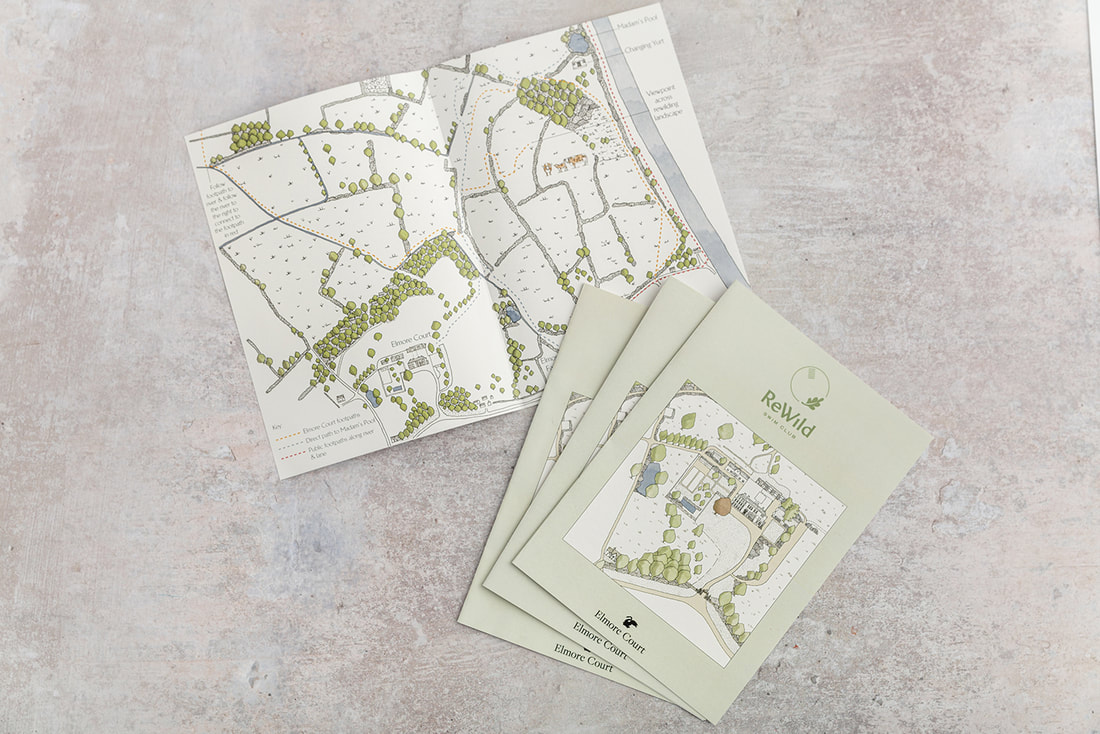 Katherine Jones Rewilding Map Leaflets Given to Guests who Walk the landscape or go wild swimming